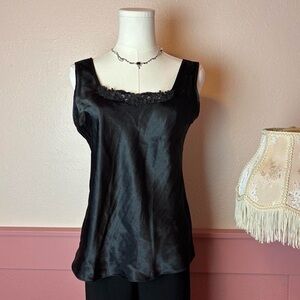 coquette goth lace slip cami sz small black grunge